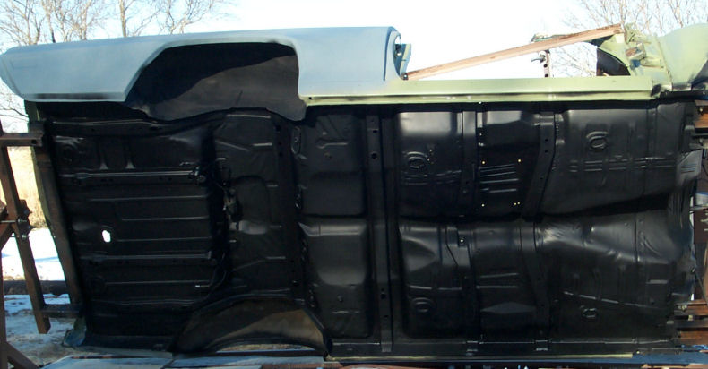 Oldsmobile underside mediablasted & painted